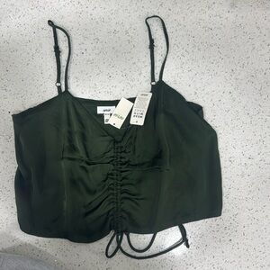 AERIE XS DARK GREEN CROP TOP